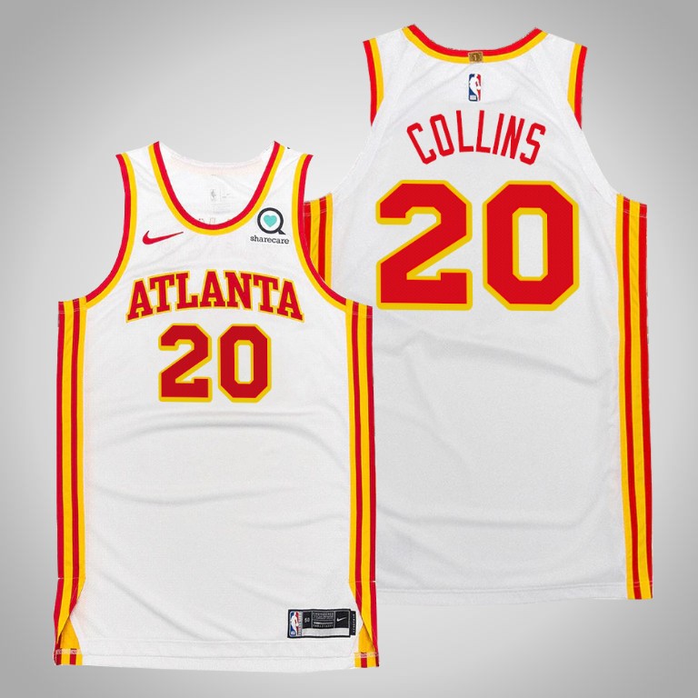 Men's Atlanta Hawks #20 John Collins White NBA 2020-21Stitched Jersey Men's Atlanta Hawks #20 John Collins White NBA 2020-21Stitched Jersey